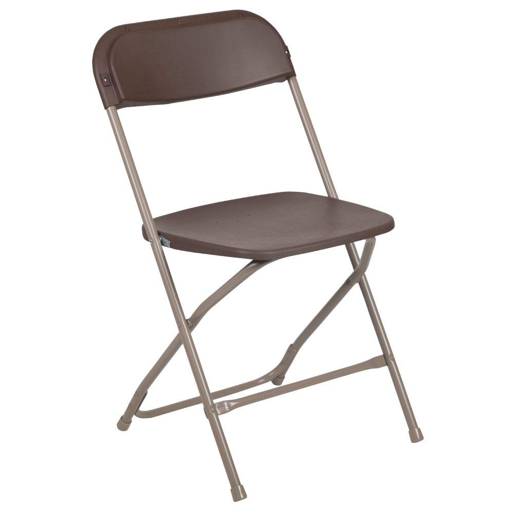 2 Pack, Hercules™ Series Plastic Folding Chair - Brown - 650LB Weight Capacity Comfortable Event Chair-Lightweight Folding Chair