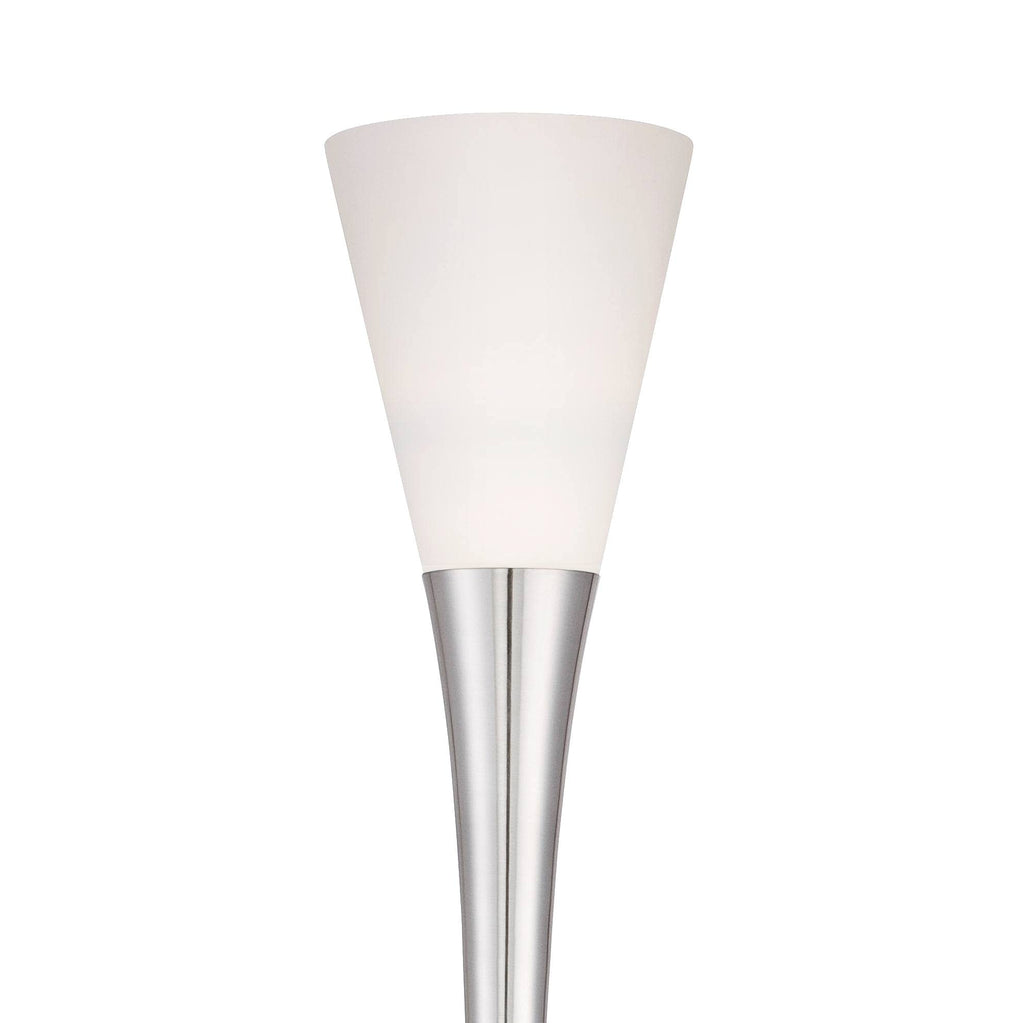 Piazza 76.8" Tall Nickel Torchiere Floor Lamp with Riser