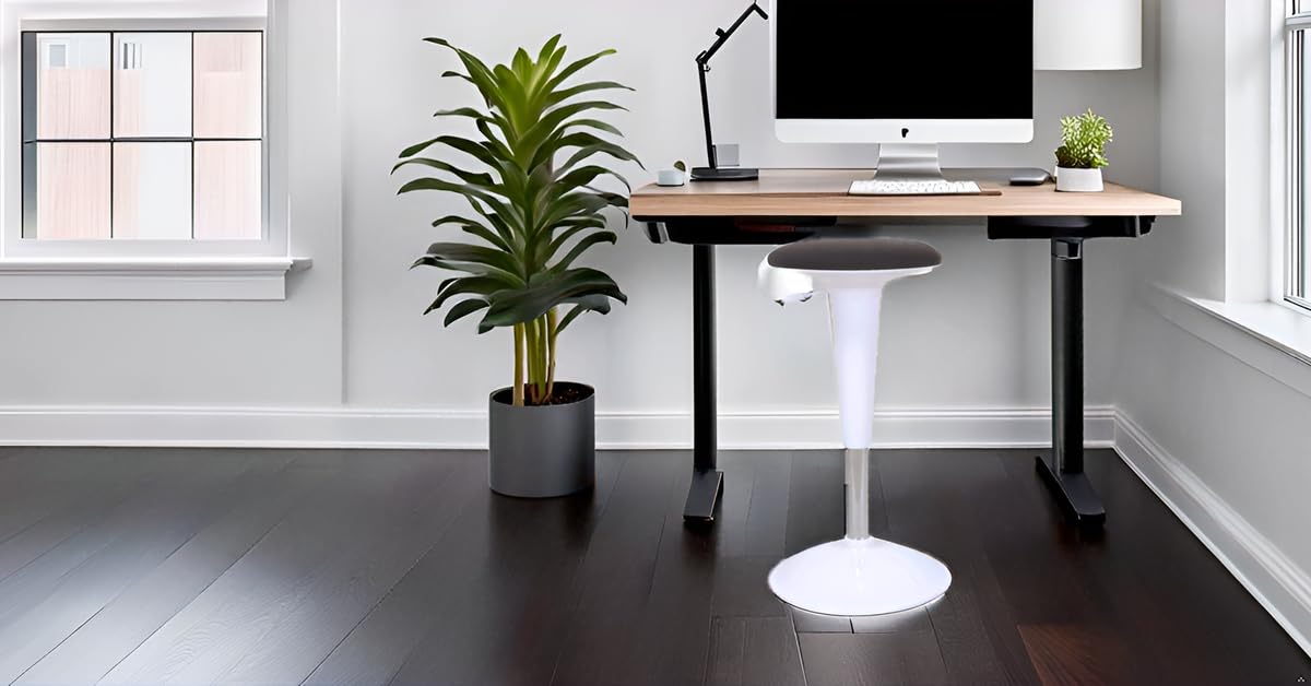Ergonomic Standing Desk Stool - Height Adjustable Wobble Active Seating Chair for Sit Stand Desks, 22.5-29.5 Inches, Grey