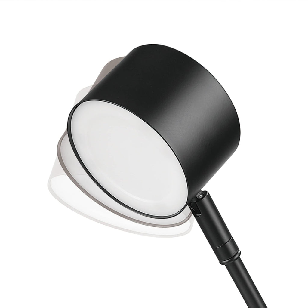 Aristocrat 16" Integrated LED Swing Arm Desk Lamp, Matte Black, Dimmable On/Off Rotary Switch at Base, 2.1A USB Port