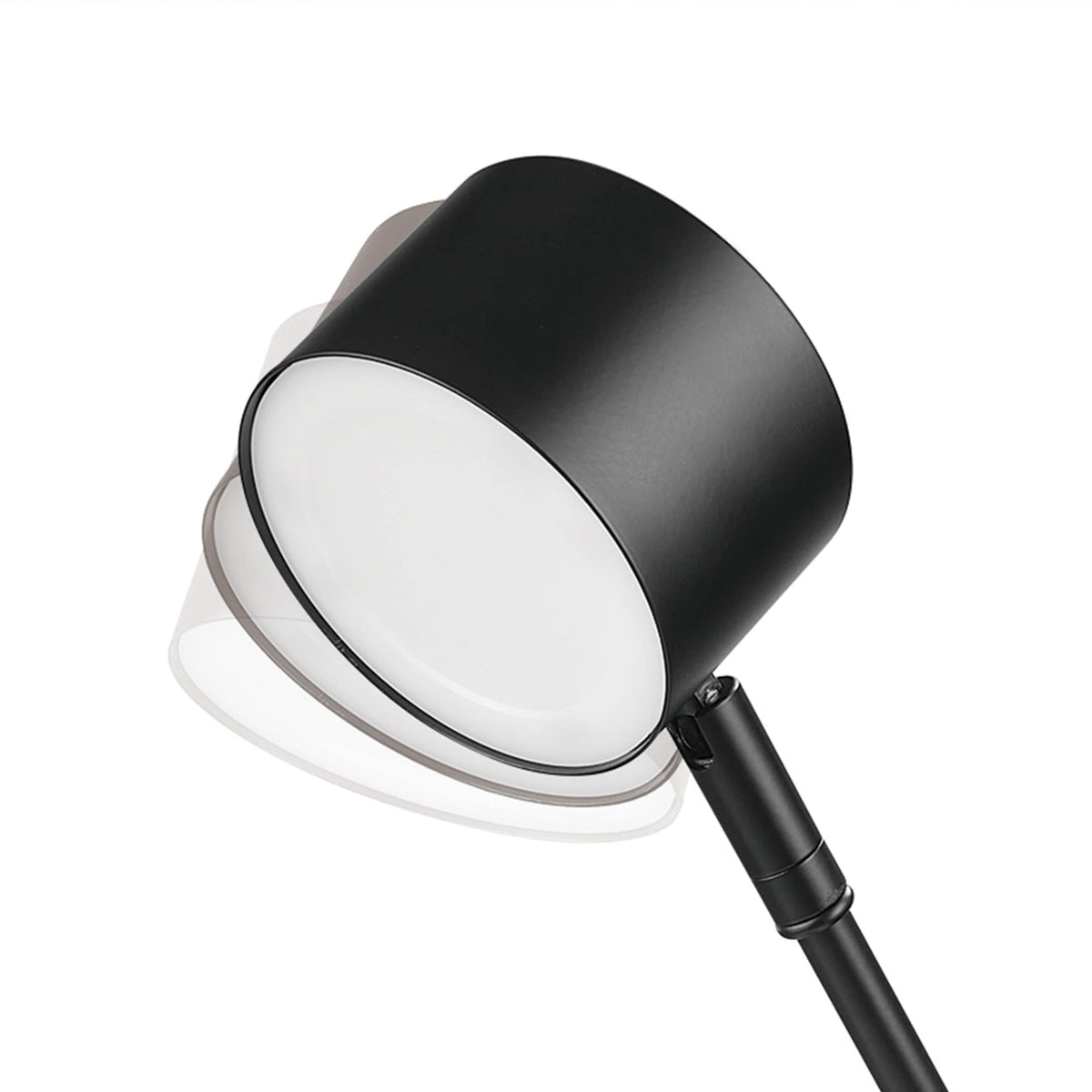 Aristocrat 16" Integrated LED Swing Arm Desk Lamp, Matte Black, Dimmable On/Off Rotary Switch at Base, 2.1A USB Port