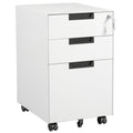 3 Drawer Mobile File Cabinet with Lock,Under Desk Metal Small Filing Cabinets for Home Office Organizer Letters/Legal/A4(Fully Assembled Except Wheels-White)