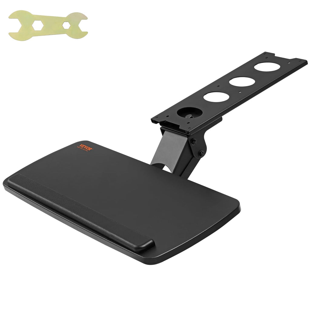 Under-Desk Keyboard Tray, Adjustable for Height and Tilt, Slide-Out Design, Spacious 25x9.8 Inch Surface, Ideal for Home and Office Use