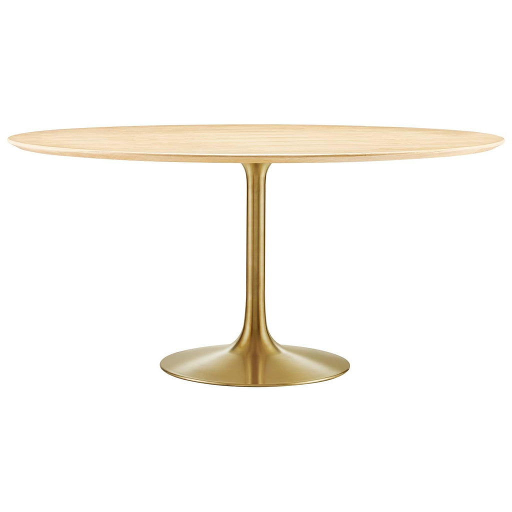 Modway Lippa Dining Table, 60", Gold Natural