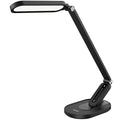 LED Desk Lamp, Eye-Caring Table Lamps Natural Light Protects Eyes Dimmable Office Lamp with 5 Color Modes USB Charging Port Touch Control and Memory Function, 10W Reading Lamp,Black