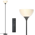 Floor Lamp, Remote Control with Stpeless Color Temperatures and Brightness, Torchiere lamp for Bedroom, Living Room, Bulb Included (Matte Black)