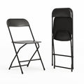 Set of 2,Hercules Series Plastic Folding Chairs for Parties and Weddings, Stackable Commercial Event Seats with 650-lb. Static Weight Capacity, Black