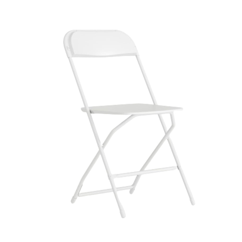Hercules Series Plastic Folding Chair - White - 650LB Weight Capacity Comfortable Event Chair - Lightweight Folding Chair