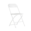 Hercules Series Plastic Folding Chair - White - 650LB Weight Capacity Comfortable Event Chair - Lightweight Folding Chair