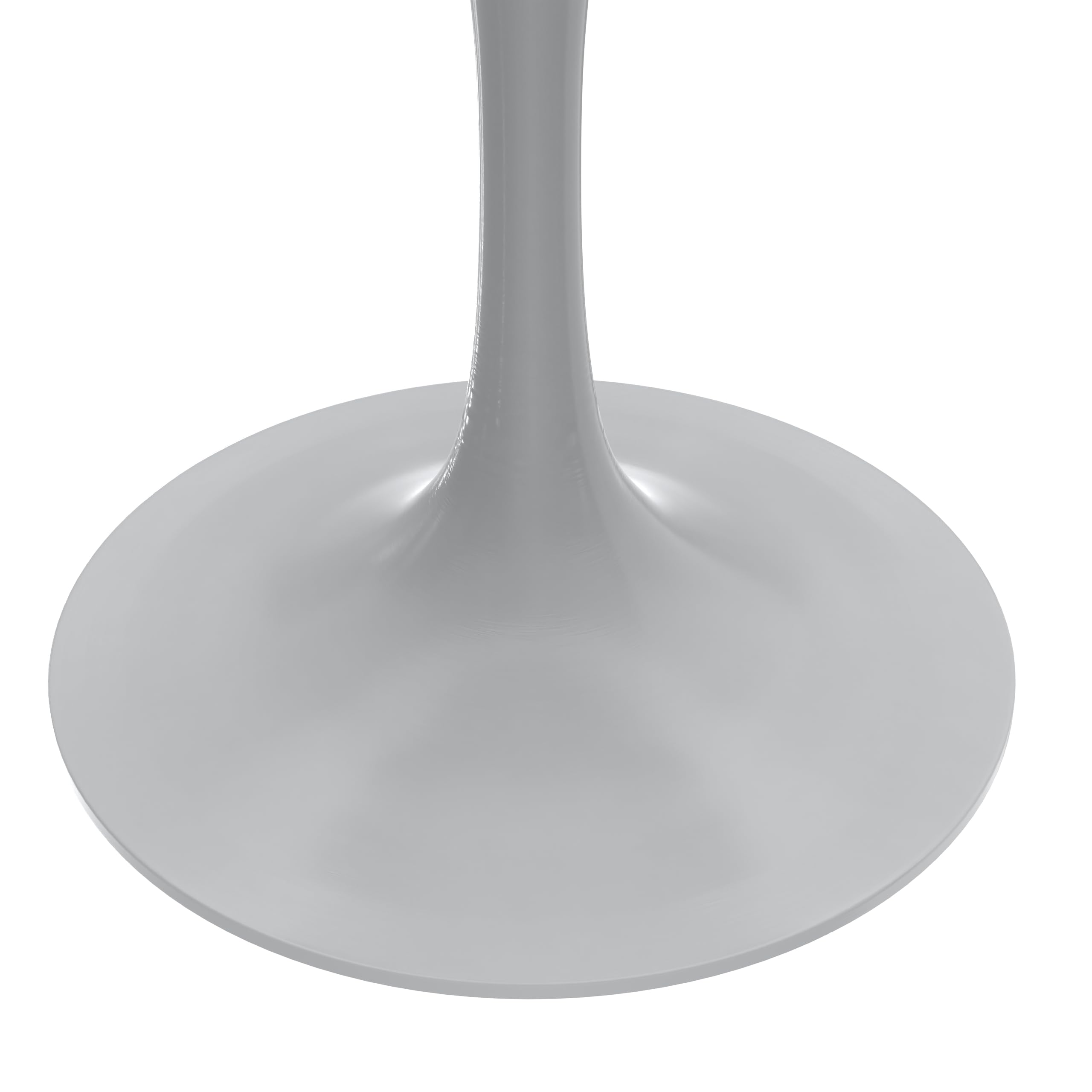 LeisureMod Verve Mid-Century Modern 27 Inch Round Dining Table, MDF Wood Tabletop with White Steel Pedestal Base, Contemporary Kitchen & Dining Room Table, Small Space Breakfast Table, Dark Maple