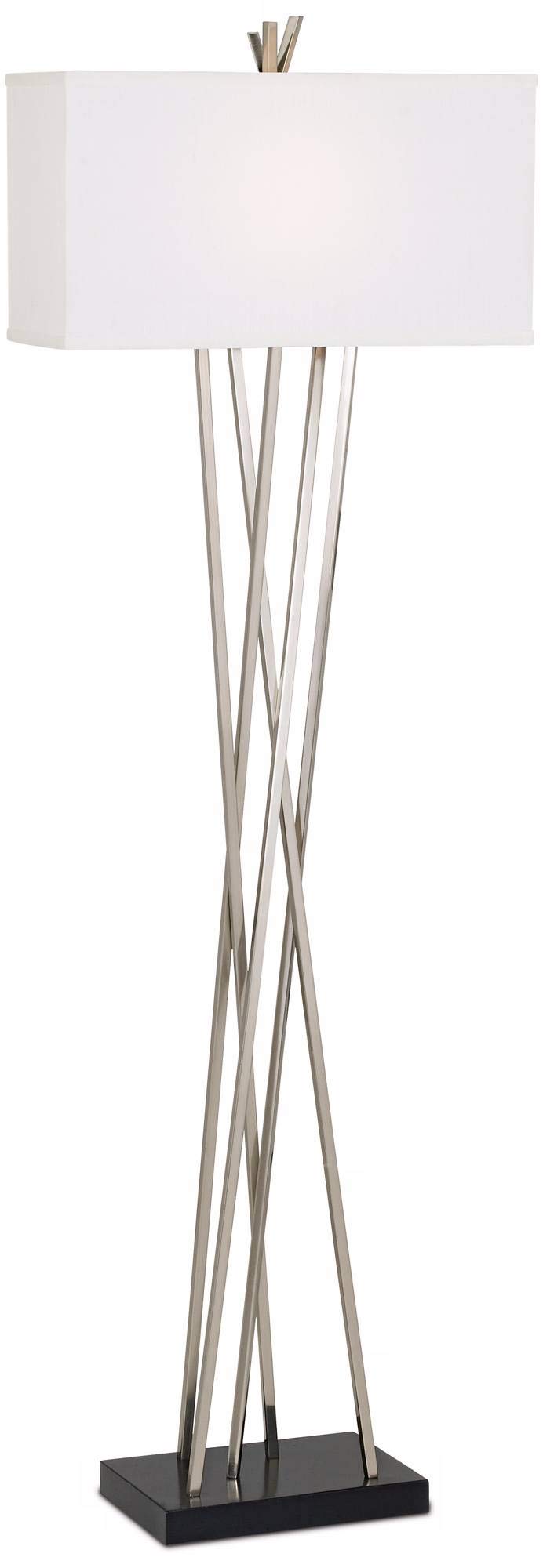 Asymmetry 63 1/2" Tall Brushed Nickel Modern Floor Lamp