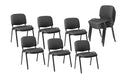 Set of 10 Pack Stackable Waiting Room Chair Fabric Black Reception Chairs Metal with Thickened Seat Back Cushion for Waiting Conference Room Guest Chairs (10 Pack)