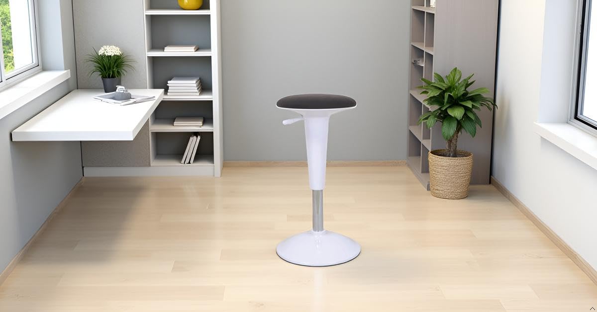 Ergonomic Standing Desk Stool - Height Adjustable Wobble Active Seating Chair for Sit Stand Desks, 22.5-29.5 Inches, Grey