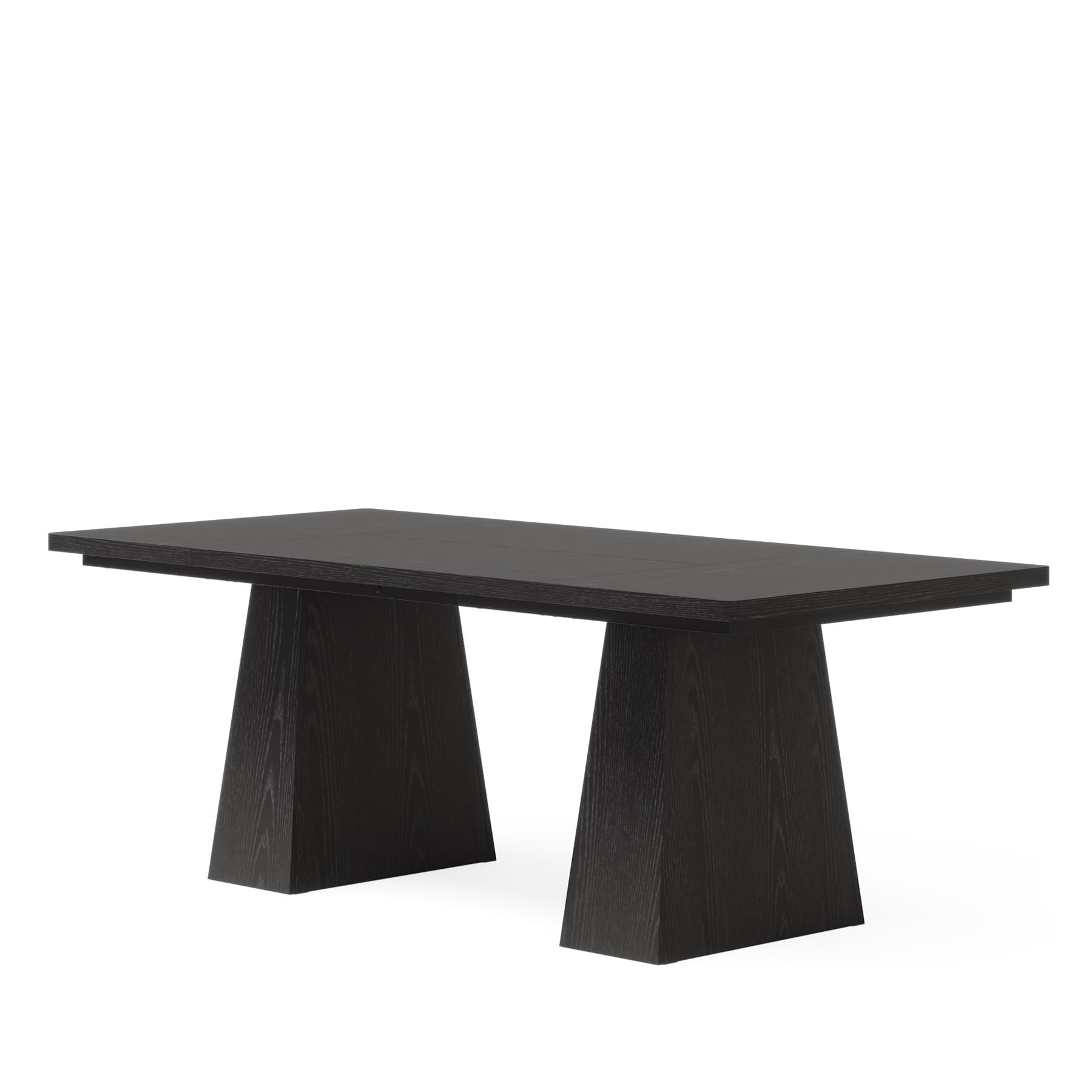 63-Inch Executive Desk, Large Office Computer Desk with Double Pedestal, Modern Simple Workstations Writing Table Conference Table Business Furniture for Home Office, Black