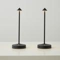 2 PACK Cordless Lamps,Battery Rechargeable Table Lamp,Portable Lamps,2 Level Brightness Dimmable Night Light,Minimalist Design, Cordless Table Lamps for Living Room/Restaurant/Couple Dinner(Black)