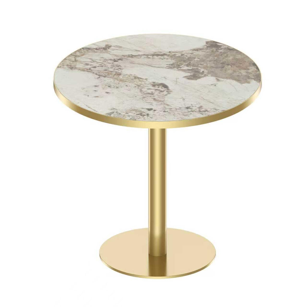 31.5" Round Tulip Dining Table, Mid-Century Tulip Table Kitchen Tulip Dining Table 2 People with Faux Marble Table Top & Stainless Steel Base for Office Living Room