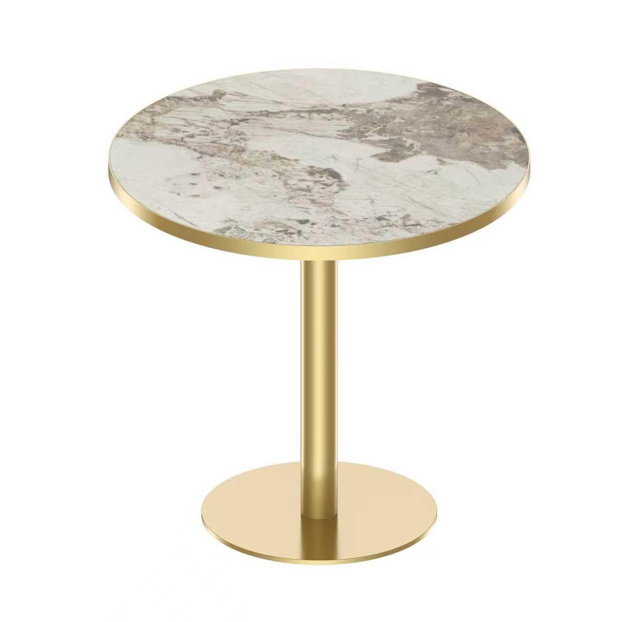 31.5" Round Tulip Dining Table, Mid-Century Tulip Table Kitchen Tulip Dining Table 2 People with Faux Marble Table Top & Stainless Steel Base for Office Living Room