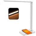 Multifunctional LED Desk Lamp with Wireless Charger, USB Charging Port, 5 Lighting Modes,5 Brightness Levels, Sensitive Control, 30/62 min Auto Timer, Eye-Caring Office Lamp with Adapter