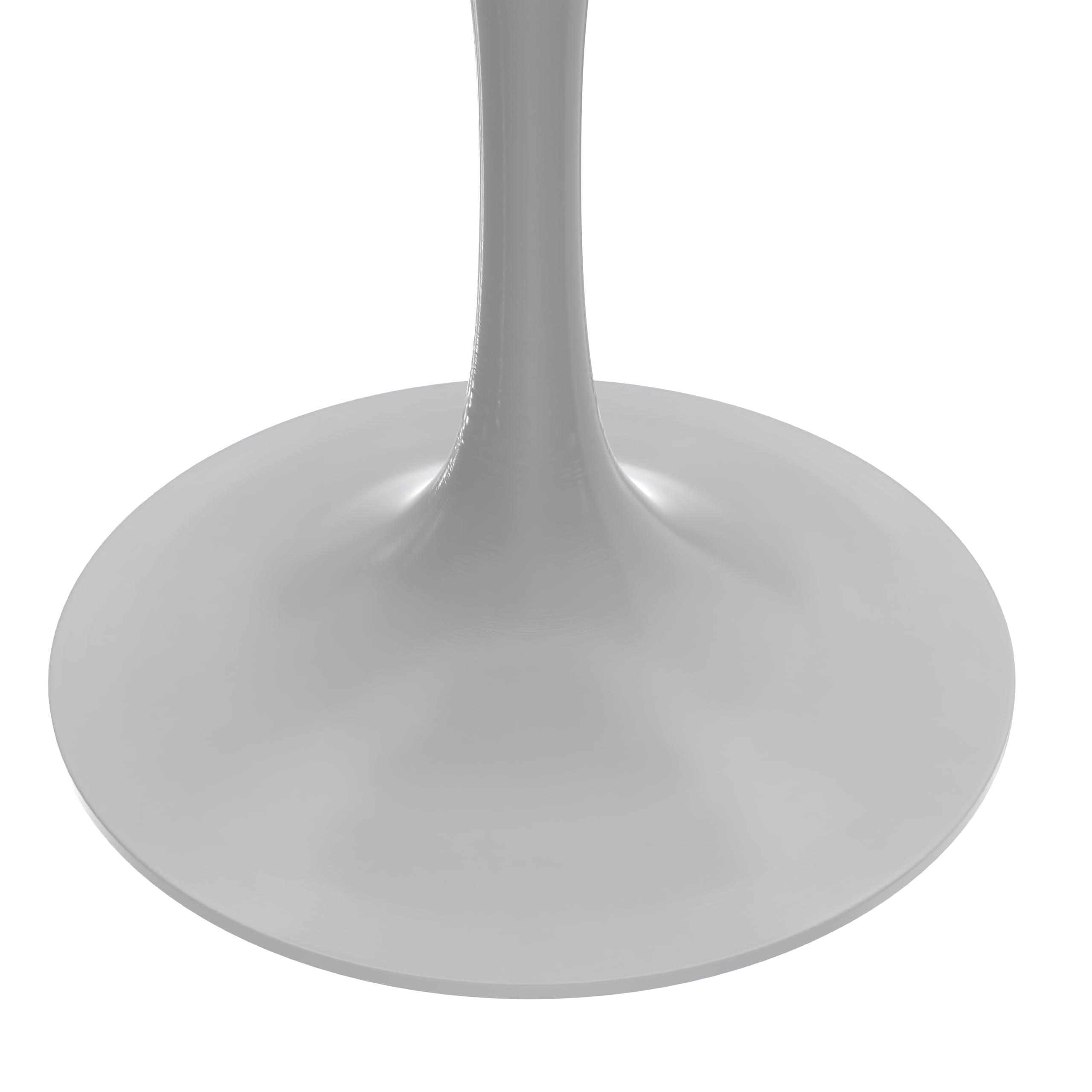 LeisureMod Verve Mid-Century Modern 27 Inch Round Dining Table, MDF Wood Tabletop with White Steel Pedestal Base, Contemporary Kitchen & Dining Room, Small Space Breakfast Table, Light Natural Wood