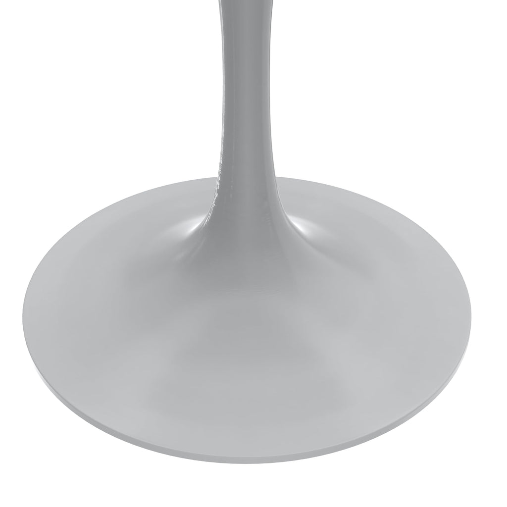 LeisureMod Verve Mid-Century Modern 27 Inch Round Dining Table, MDF Wood Tabletop with White Steel Pedestal Base, Contemporary Kitchen & Dining Room, Small Space Breakfast Table, Light Natural Wood
