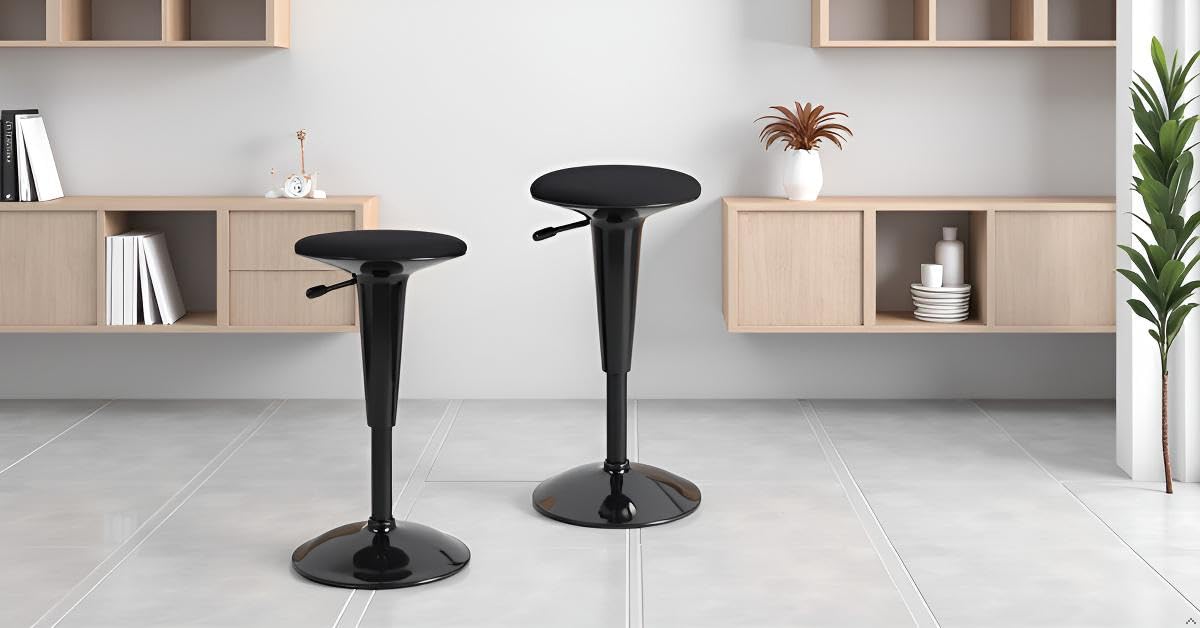 Ergonomic Standing Desk Stool - Height Adjustable Wobble Active Seating Chair for Sit Stand Desks, 22.5-29.5 Inches, Black