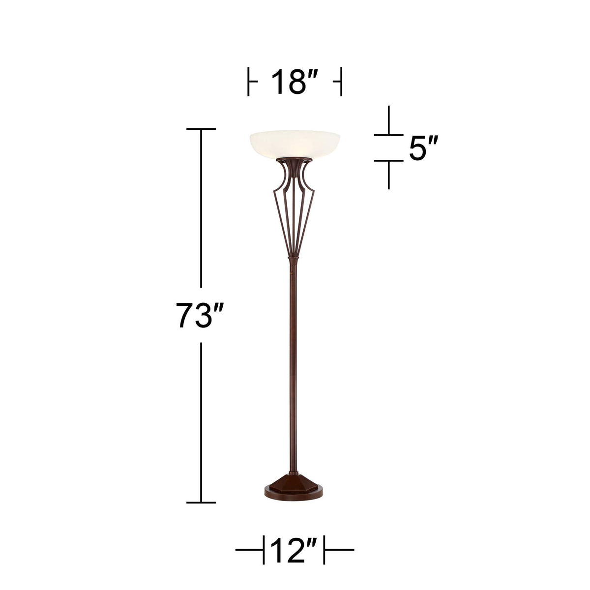 73" Tall Light Blaster 4-Light Torchiere Floor Lamp