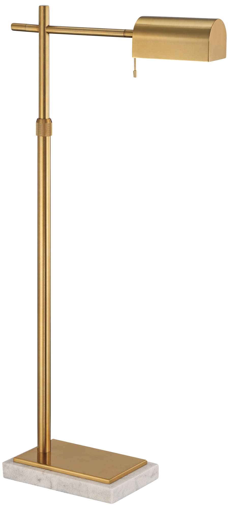 Gazette Adjustable Height Marble and Gold Pharmacy 60" Tall Floor Lamp