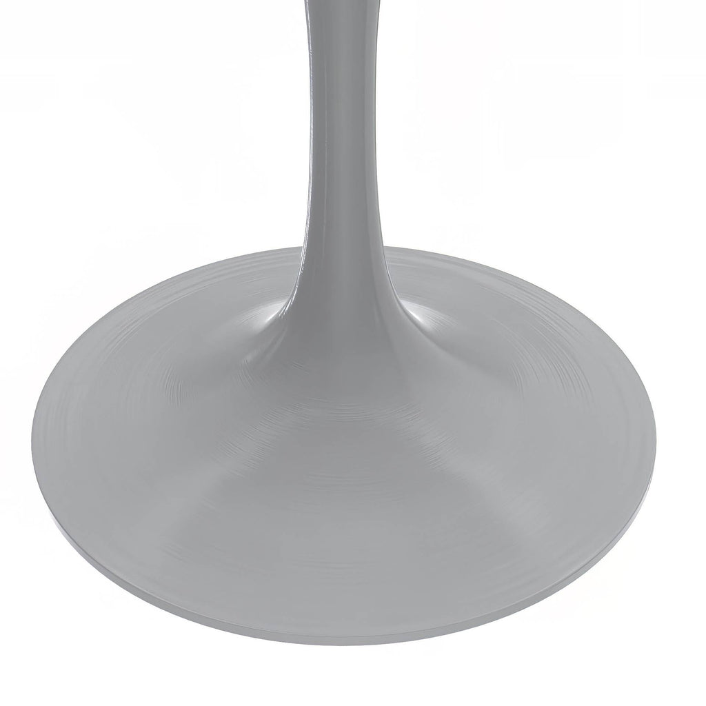 Verve Mid-Century Modern 36 Inch Round Dining Table, MDF Wood Tabletop with White Steel Pedestal Base, Contemporary Kitchen & Dining Room Table, for Small Spaces (Cognac Brown)