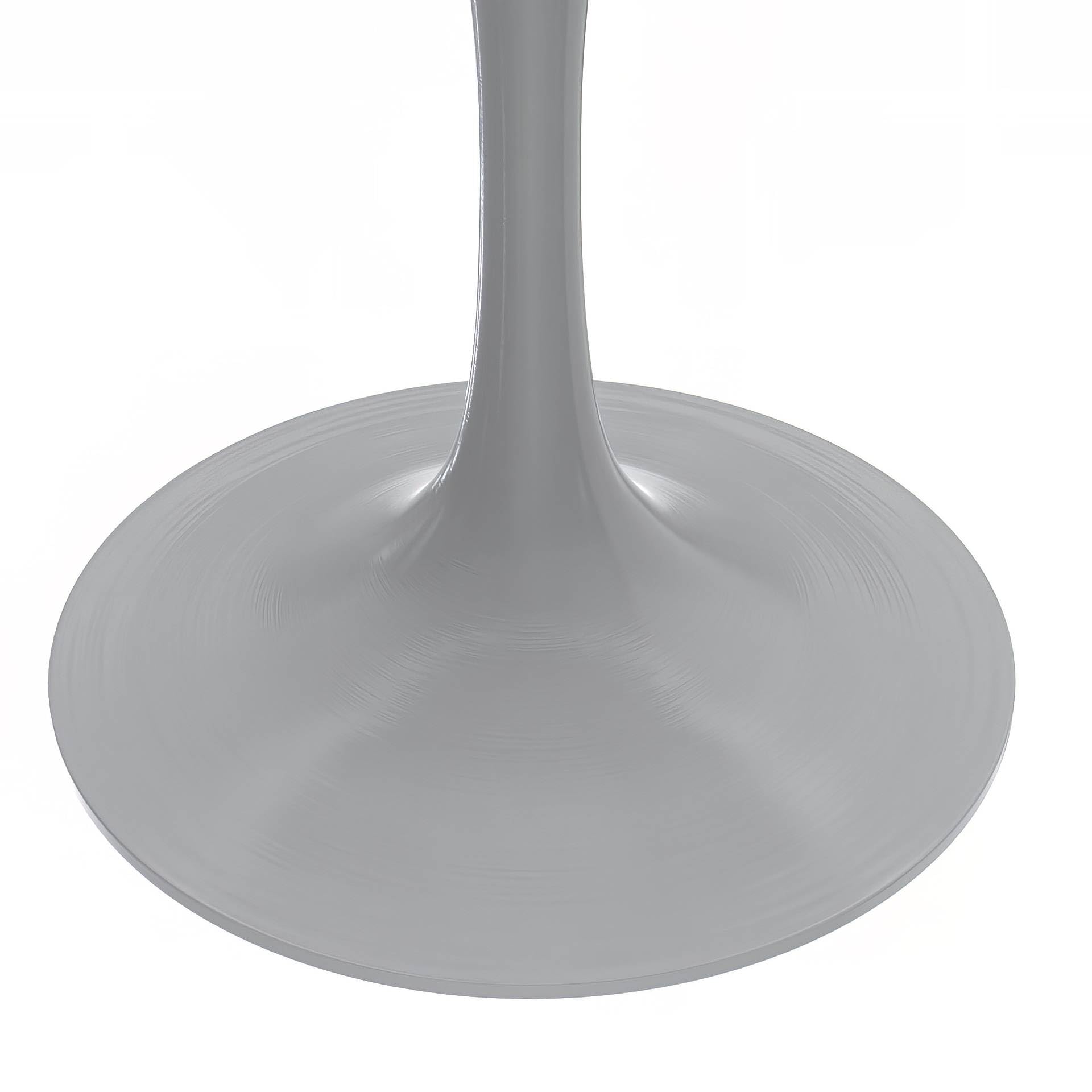 Verve Mid-Century Modern 36 Inch Round Dining Table, MDF Wood Tabletop with White Steel Pedestal Base, Contemporary Kitchen & Dining Room Table, for Small Spaces (Cognac Brown)