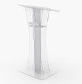 Church Podium Clear Ghost Acrylic with Optional Install White Christian Cross Easy Assembly Required 1803-310+1803CROSS