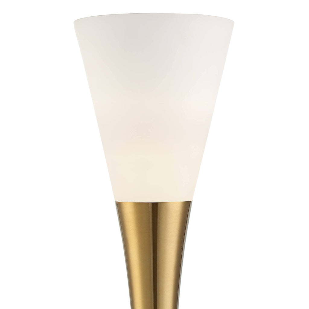 Piazza Brass and Black Torchiere 77" Tall Floor Lamp with Black Riser