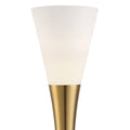 Piazza Brass and Black Torchiere 77" Tall Floor Lamp with Black Riser