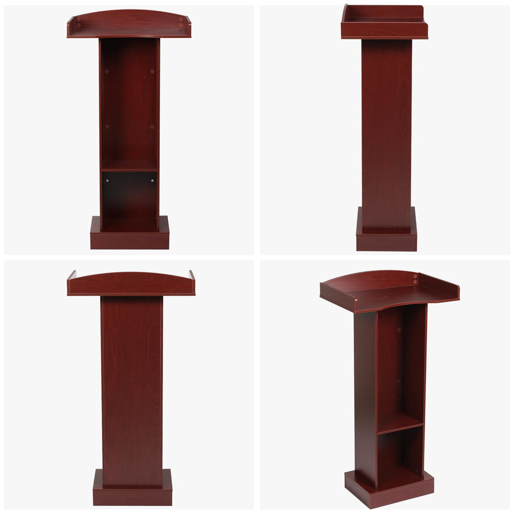 Podium Stand for Lectern Presentation Church Classroom, Pulpit with Wooden Heavy Base, Podium for Lecture, Wedding Speech