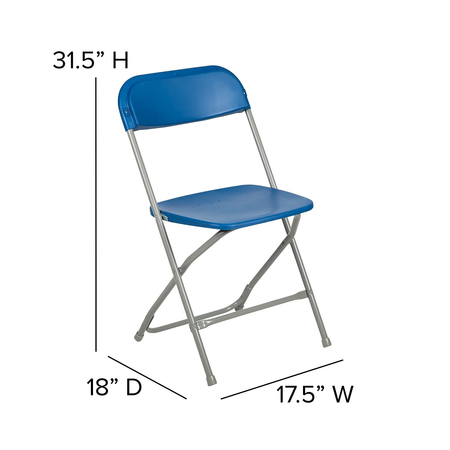2 Pack, Hercules™ Series Plastic Folding Chair - Blue -  650LB Weight Capacity Comfortable Event Chair-Lightweight Folding Chair