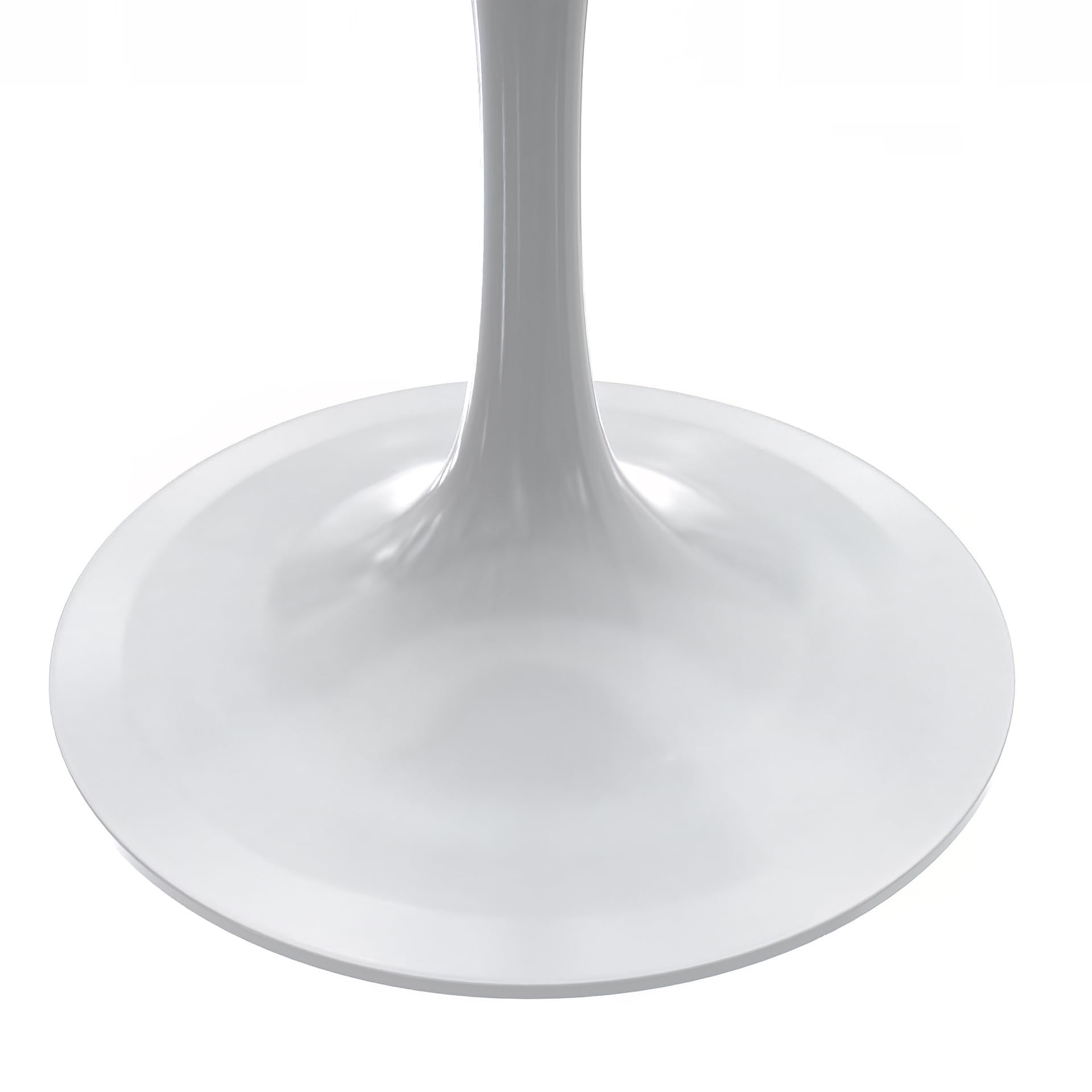 Verve Modern Round Dining Table, White Resin Tabletop with Stainless Steel Pedestal Base, Contemporary Kitchen & Dining Room Table, Small Space Breakfast Nook Table (27 Inch)