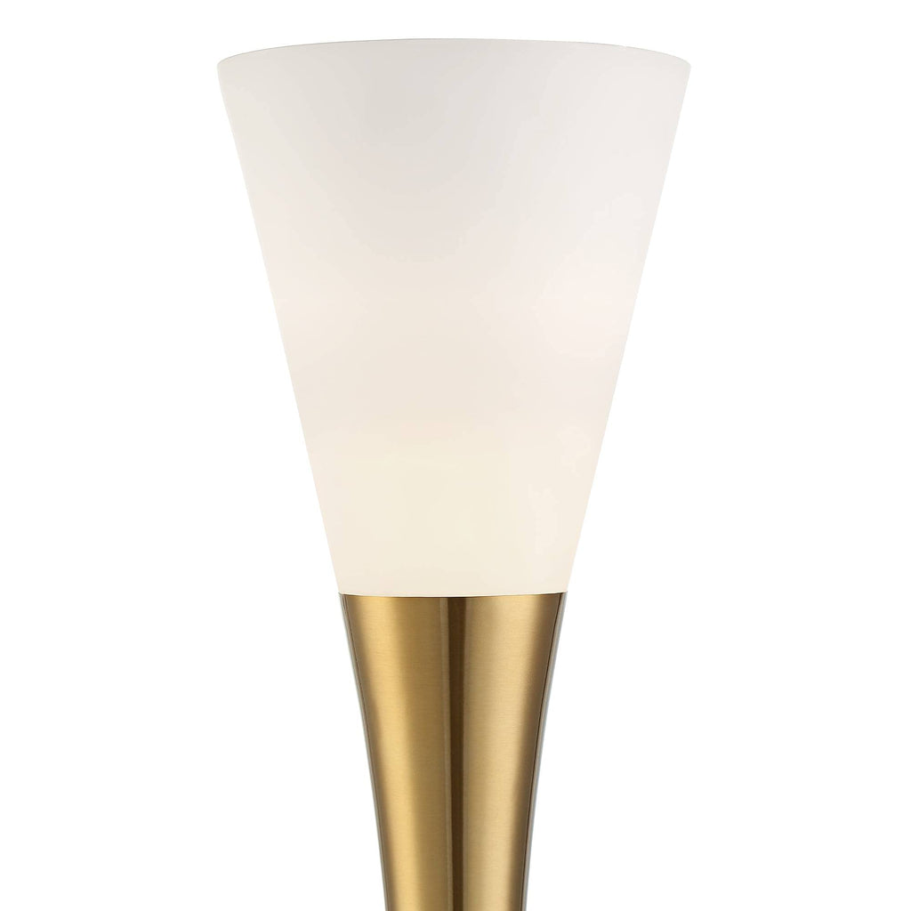 Piazza 72 1/2" Tall Brass and Black Torchiere Floor Lamp