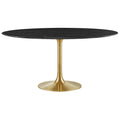 Modway Lippa Dining Table, 60", Gold Black