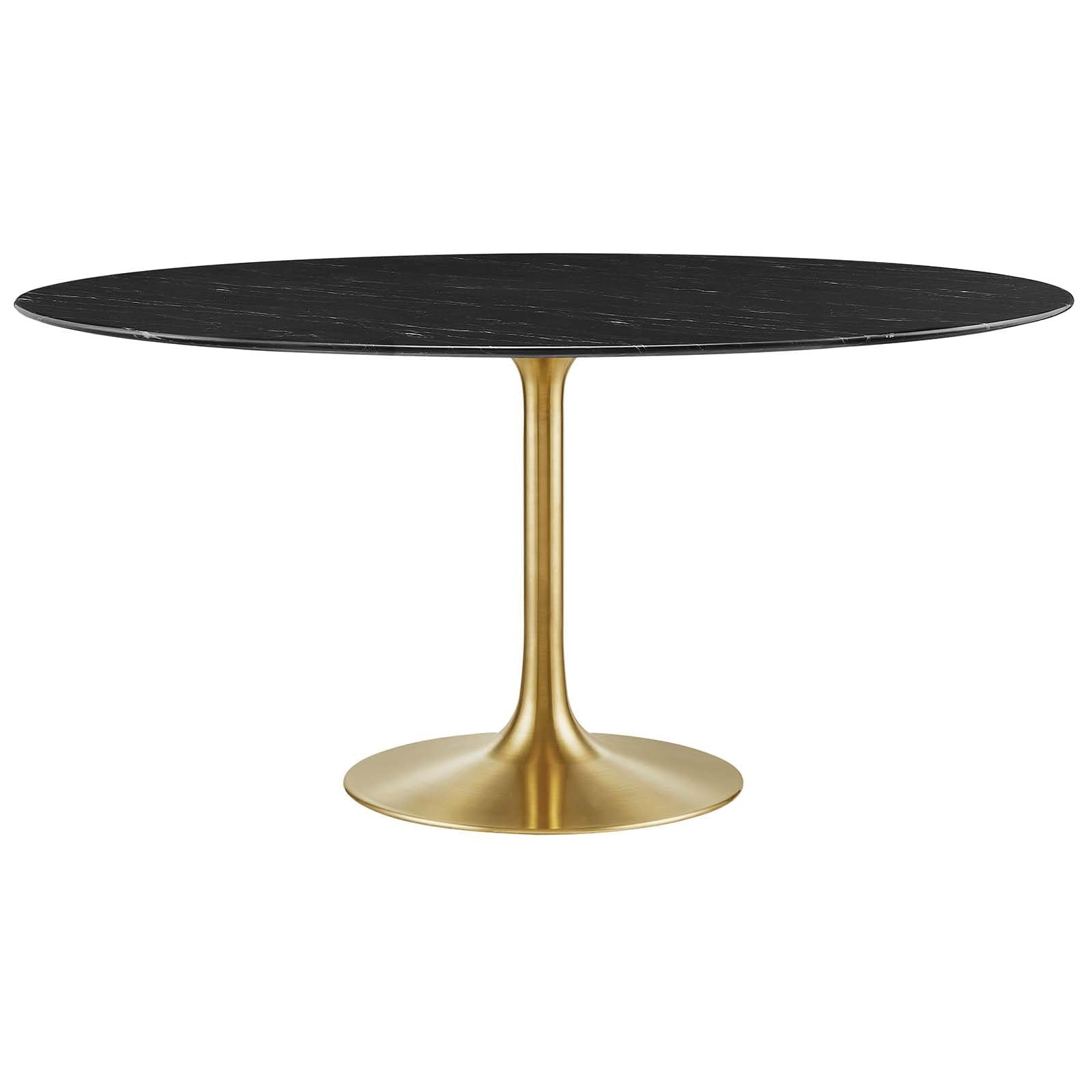 Modway Lippa Dining Table, 60", Gold Black