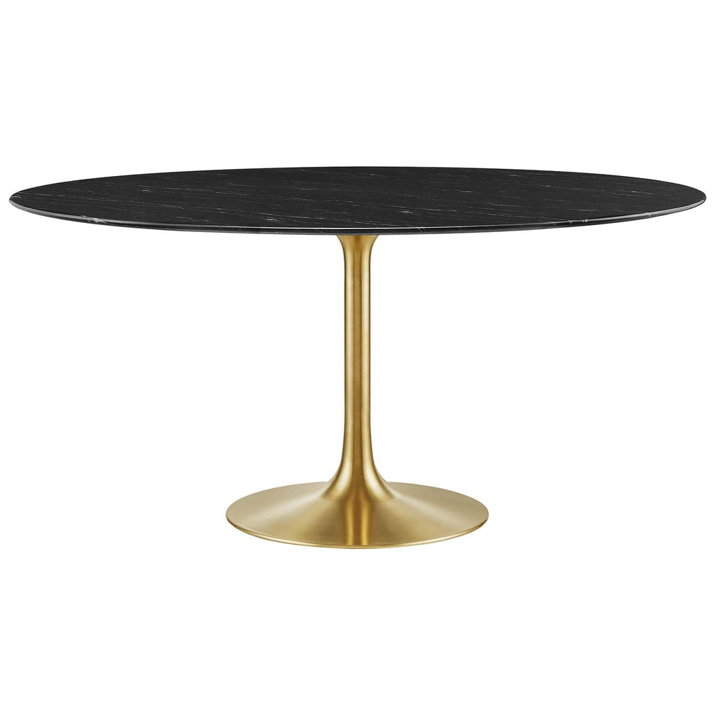 Modway Lippa Dining Table, 60", Gold Black