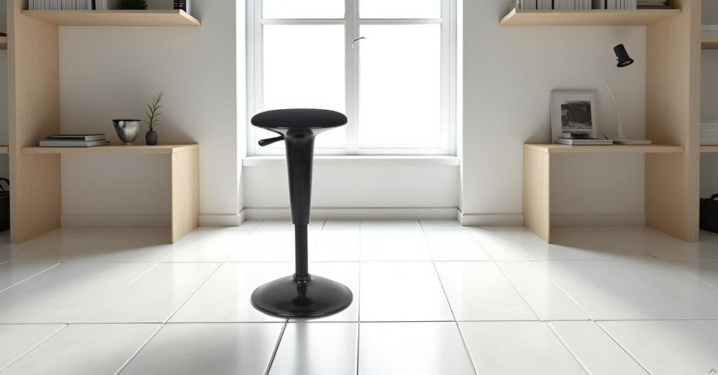 Ergonomic Standing Desk Stool - Height Adjustable Wobble Active Seating Chair for Sit Stand Desks, 22.5-29.5 Inches, Black