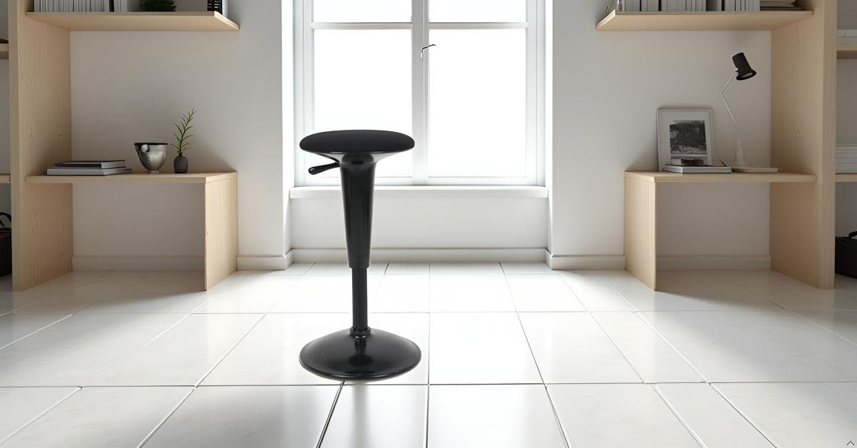 Ergonomic Standing Desk Stool - Height Adjustable Wobble Active Seating Chair for Sit Stand Desks, 22.5-29.5 Inches, Black