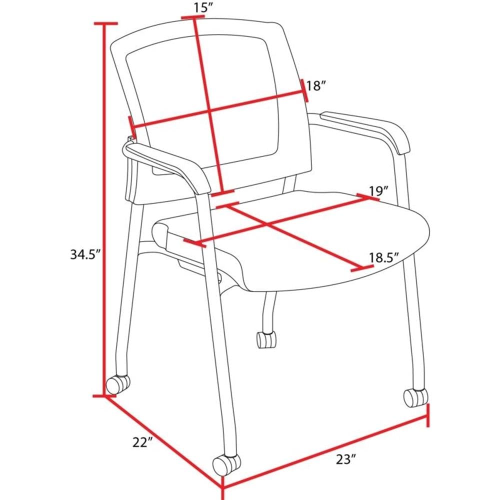 72 x 24 Inch Flip-Top Nesting Table, Cherry Finish, 1-Inch Thick Thermal Fused Melamine Top, Includes 2 Mesh Stackable Guest Chairs, Space-Saving Conference or Training Room Set