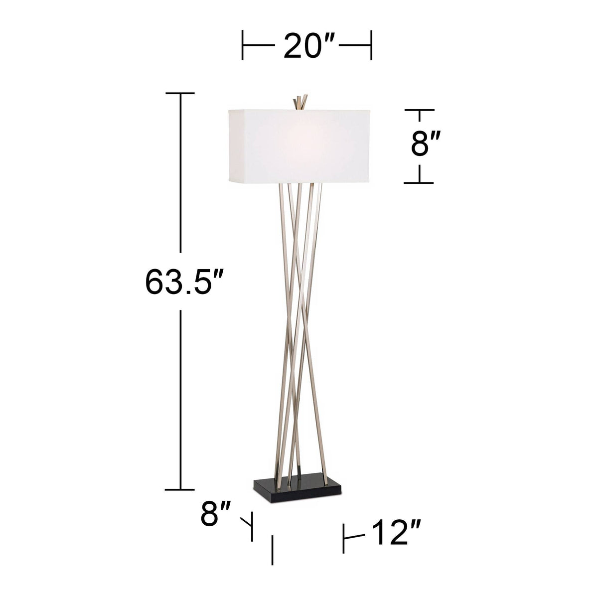 Asymmetry 63 1/2" Tall Brushed Nickel Modern Floor Lamp