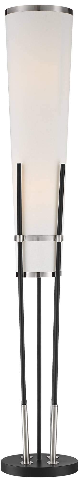 Flute 64" Tall Black and White 2-Light Modern Floor Lamp