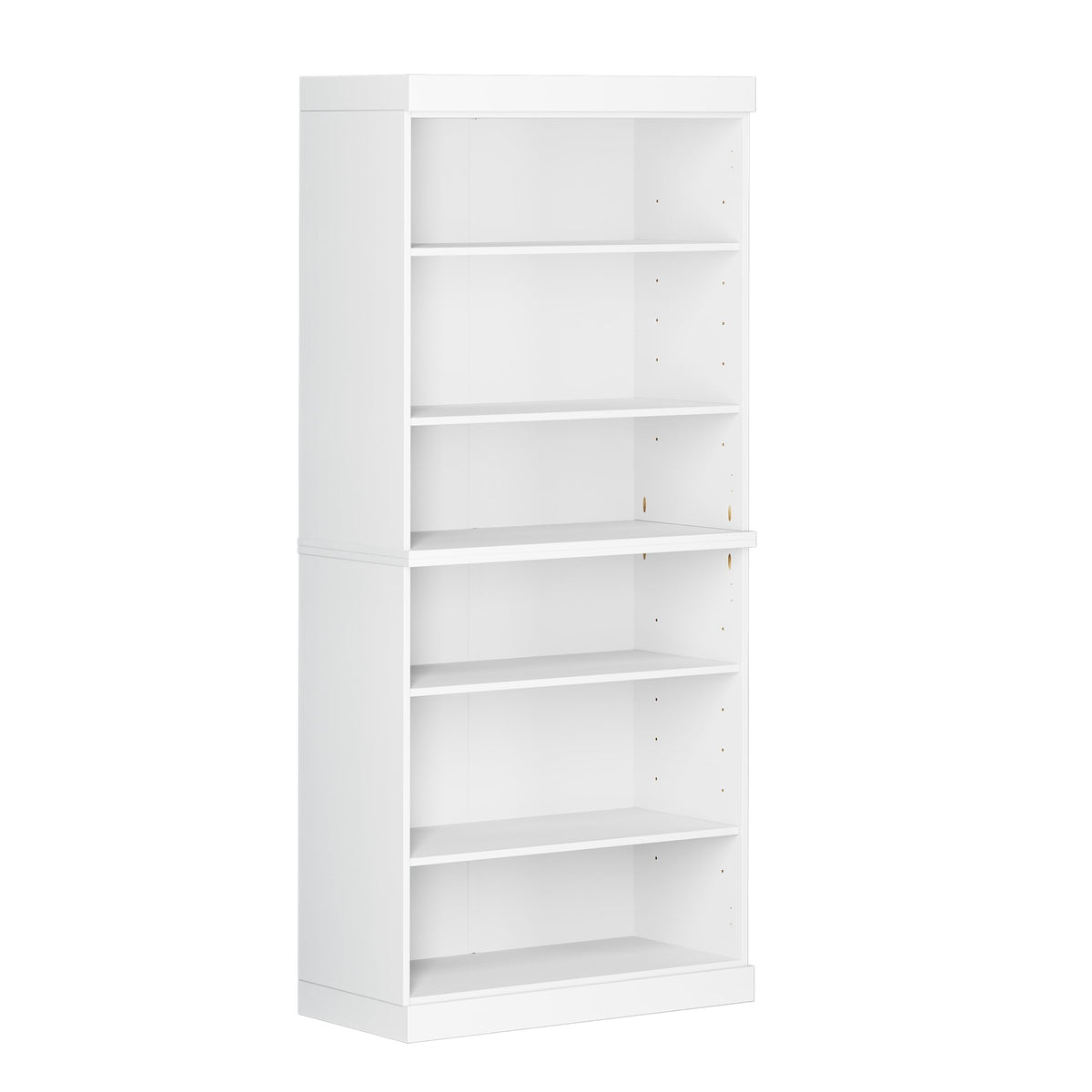 Solid Wood Bookcase - Stackable Modular 6 Tier Bookshelf - 71.5" Tall x 32" Wide - White Book Shelf, Open Display Shelf for Living Room, Office, 100% Eco-Friendly Wood, Made in Brazil