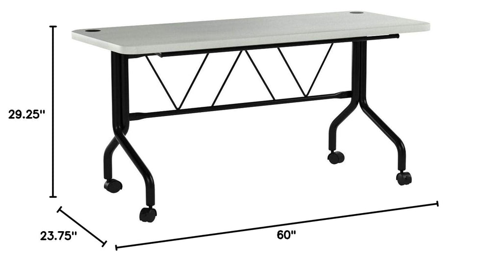 Resin Multipurpose Flip Training Table with Locking Casters for Home and Office, 5 Feet