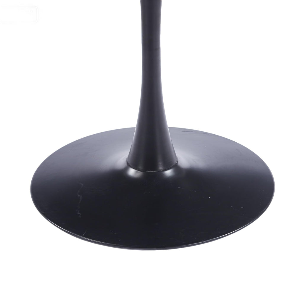 Sybrioka 42" Tulip Table for 4-6 Persons Modern Round Dining Table, Mid-Century Modern Black Marble Small Kitchen Table with MDF Wooden Top, Leisure Coffee Table for Living Room, Dining Room, Office