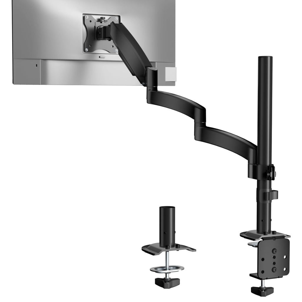 Single Long Monitor Arm - Computer Monitor Arm Desk Mount for 13-32 inch, Hold up to 19.8lbs, Extra Long Adjustable Stand, Full Motion Tall Arm, VESA 75/100mm, (GSDM001L)