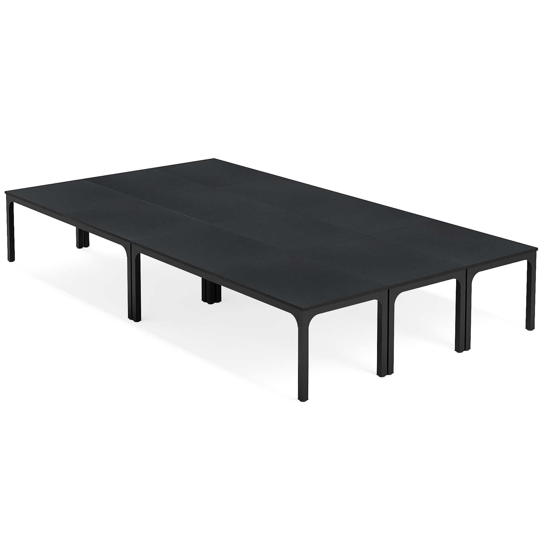 6.5 FT Conference Room Table, 78.74" W x 27.56" D Large Office Conference Table, Modern Seminar Meeting Table Desk for Boardroom, Meeting Room (6, Black)