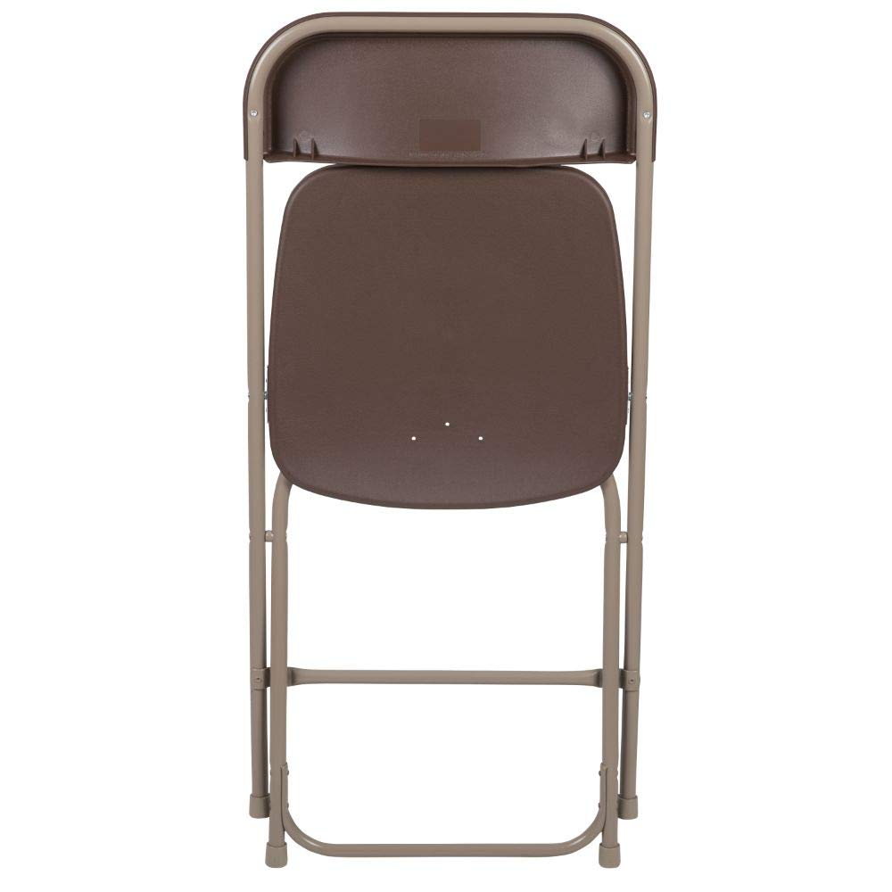 2 Pack, Hercules™ Series Plastic Folding Chair - Brown - 650LB Weight Capacity Comfortable Event Chair-Lightweight Folding Chair